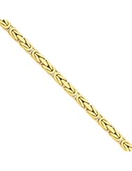14k Yellow Gold 5.25mm Byzantine Chain Necklace - 24 Inches Long