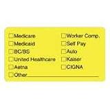 Insurance Labels for Medical Office,3-1/4x1-3/4,250/RL,YW, Sold as 1 roll