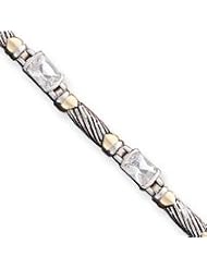 Sterling Silver and Vermeil Antiqued CZ Bracelet