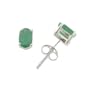 4x6mm Oval Genuine Green Emerald Sterling Silver Post Stud Earrings