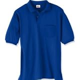 054P - Medium - White 5.5 oz 50/50 Jersey Knit Polo with Pocket