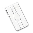 Silver-plated & Rhodium Engraveable Oval Center Money Clip