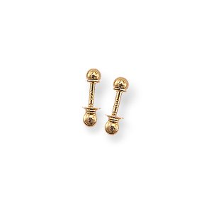 14k Yellow Gold Small (S) Size threaded 3mm Ball Stud Earrings, HypoAllergenic