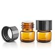 1/4 Dram AMBER Glass Vial - Screw Cap w/ Orifice Reducer - Pack of 24