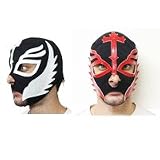 Lot de 2 masques Rey Mysterio  ( Noir et Blanc ) + ( Noir et Rouge )