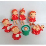 Hard to Find Ponyo on the Cliff by the Sea 7 Figure Play Set