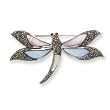 Sterling Silver Marcasite and Mother of Pearl Butterfly Pin