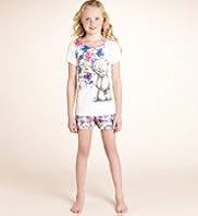 Older Girls Pure Cotton Tatty Teddy Shortie Pyjamas