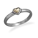 14k Gold Heart and .925 Sterling Silver Ring. Size 5-9