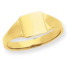 14k Square Signet Baby Ring  Size 4  JewelryWeb