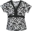Scrubs - L.A. Rose 100% Cotton Kitchy Floral Kimono Print Scrub Top