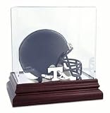 Mini Football Helmet Display Case with Mahogany Finished Base and Tennessee Volunteers Logo