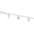 9"+1" Extension Anklet with Crystal Beads and Dolphin Charms