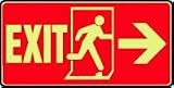 EMERGENCY AND FIRE E EXIT (W/GRAPHIC) (ARROW RIGHT) (GLOW) 7