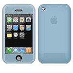 Blue Silicon Sleeve Without Belt Clip For Apple IPhone