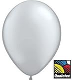 Qualatex Metallic Silver Latex Balloons, 5-Inch 25 Per Pack