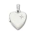 18in Rhodium-plated .01 Ct. Diamond Heart Locket Necklace