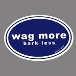 Wag More Bark Less MAGNET, Dark Blue Background with White Font