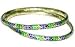Sterling Silver Bangles Pair with Enamelled Painting 29 gms 2.6