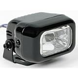 (2) Black Rectangular Hella Optilux Motorcycle Fog Lights with Wiring and Switch (2.6
