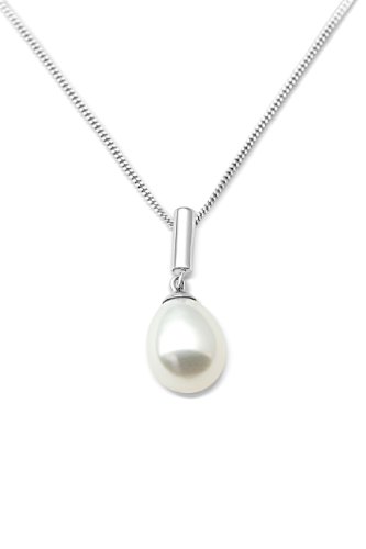 Miore Damen-Anh&auml;nger Perlen 9 Karat 375 Wei&szlig;gold mit 45cm Kette MA970N Preisvergleich