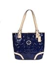 COach Peyton Navy Embossed Patent Tote 22322