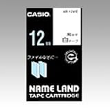 CASIO/カシオ計算機｜ネームランド用 テープカートリッジ　スタンダードテープ【白ラベル 黒文字】 XR-12WE