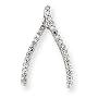 14k White Gold Diamond Wishbone Pendant