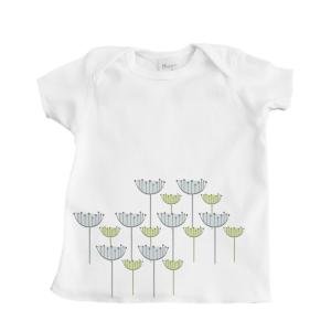 Blue and Green Flower Design Girl's Infant T-Shirt