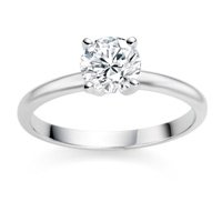 1/2 Carat F/SI2 Round Brilliant Certified Diamond Solitaire Engagement Ring in 18ct Solid White Gold