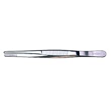 Xcelite XHT600 Serrated Round Point General Duty Tweezer with Plated Steel, 6" Overall Length