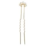 Gold Plated 5 Loop Hair Pin / Stick Wedding / Bridal 4 Inches (6)
