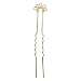 Gold Plated 5 Loop Hair Pin / Stick Wedding / Bridal 4 Inches (6)