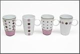 Maxwell & Williams Retro Dots Mugs - Pink - Set of 4