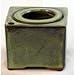 Square Self Watering Ceramic Pot with Felt Feet - Tropical Green - 4 3/8