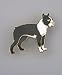 Hand enameled Boston terrier dog brooch or pin