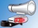 Lunartec 10 Lux LED Fahrradlampen-Set: Front-Scheinwerfer & R&uuml;cklicht