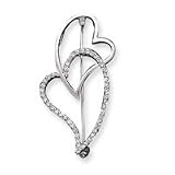 Sterling Silver CZ Heart Pin