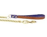 Caserta Italia Classic Bronze Embossed Lamb Leather Dog Lead (6 ft. length)