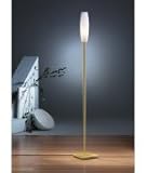 IMAGE OF Holtkoetter Brushed Brass and Art Glass Halogen Torchiere