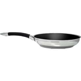 Ready Steady Cook Bistro 24cm Non Stick Stainless Steel Open Frypan, Silver and Black