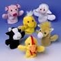 12 plush FARM ANIMAL finger PUPPETS