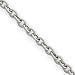 14k White Gold 3.0mm Textured Rolo Chain Necklace - 24 Inch