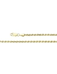 14K Yellow Diamond Cut Rope Chain 20 Inch
