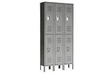 Double Tier Republic Locker 12x15x36 6 Door Assembled Gray