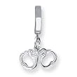 Sterling Silver 3D Solid Handcuffs TummyToy Belly Ring - JewelryWeb