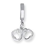 Sterling Silver 3D Solid Handcuffs TummyToy Belly Ring - JewelryWeb