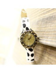 3 Colors Ancient Relief Stereoscopic Dial Quartz Girls Womens Watch With Leopard Genuine Leather Band - JUST...