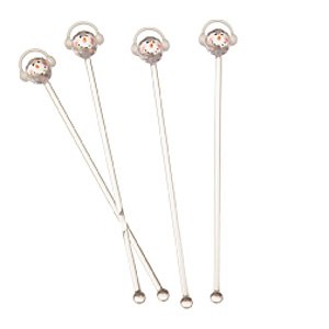 Childrens Toyshop  Kitchen & Housewares : Snowman Glass Stir Sticks Set of 4 Gift Boxed