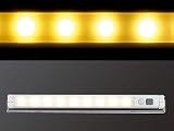 Lunartec Automatische LED-Lichtleiste mit Bewegungsmelder, warmwei�